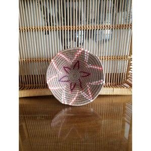 Tribal Orange and Tan Woven Small Bowl, Home Decor, Organization